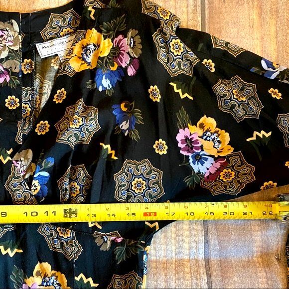 Vintage 80s Maggie Lawrence Midi Dress Sz XS - Picture 4 of 6